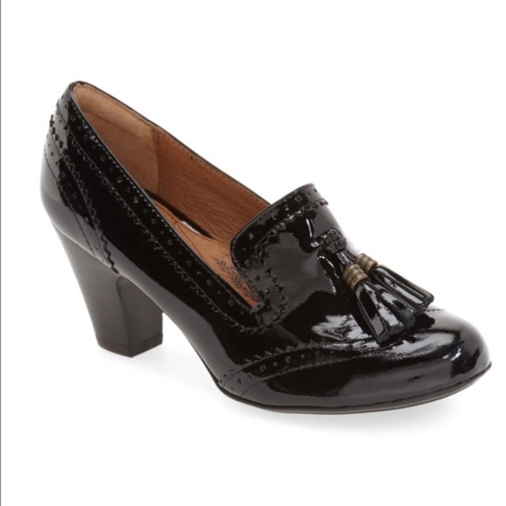 Womens Sofft Opal Dress Oxford Pumps-Black Patent Size 9.5M